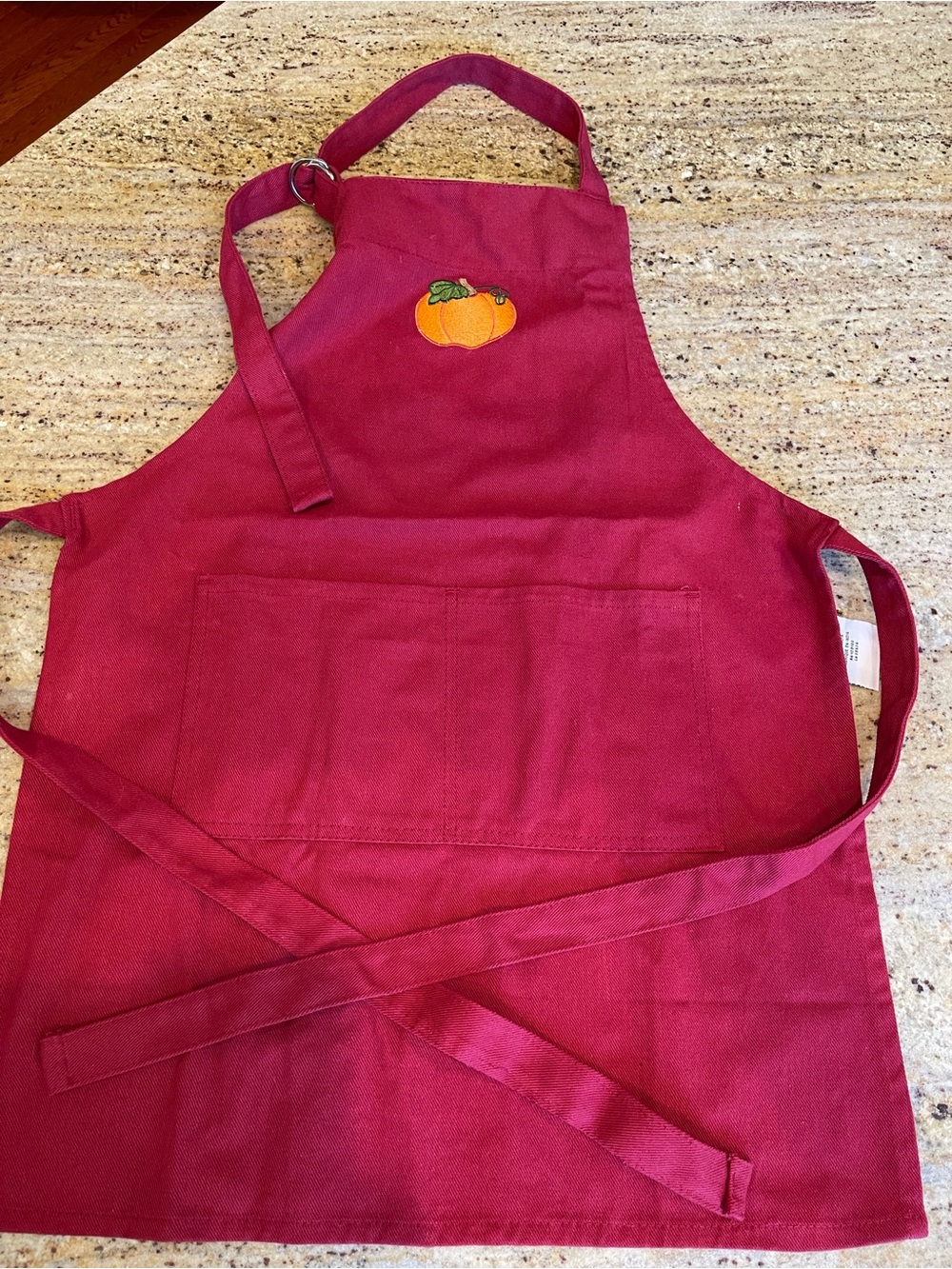 Williams Sonoma Kids Apron Embroidered Pumpkin Adjustable Fall Thanksgiving